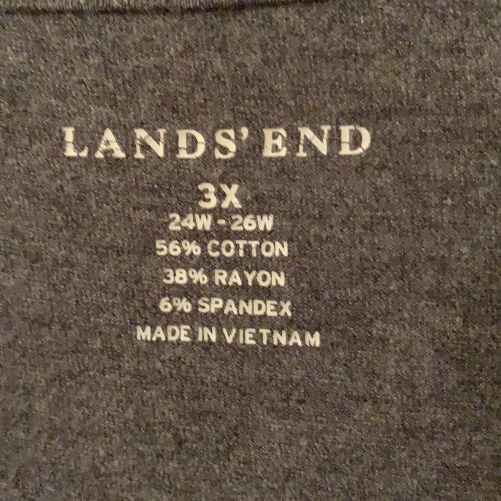 Lands’ End 3x 24W-26W medium grey 3/4 sleeve top - Picture 6 of 10